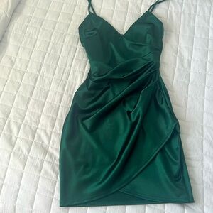 Green satin mini dress from windsor.